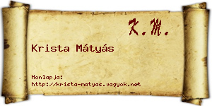 Krista Mátyás névjegykártya