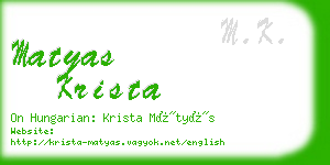 matyas krista business card